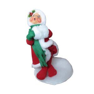 Annalee Doll Caroling Mrs. Claus & White Fur Muff Open Eyes #521589 Vintage 1989